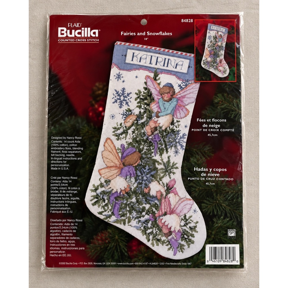 Bucilla Fairies and Snowflakes Cross Stitch Stocking Kit 84828 Nancy Rossi
DIY